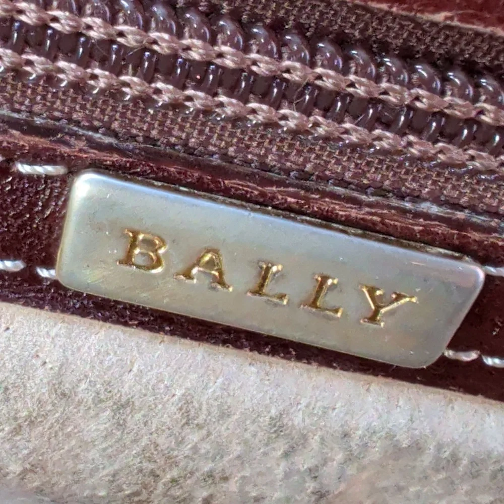 Bally Two Way Leather Briefcase Bag - Brown
